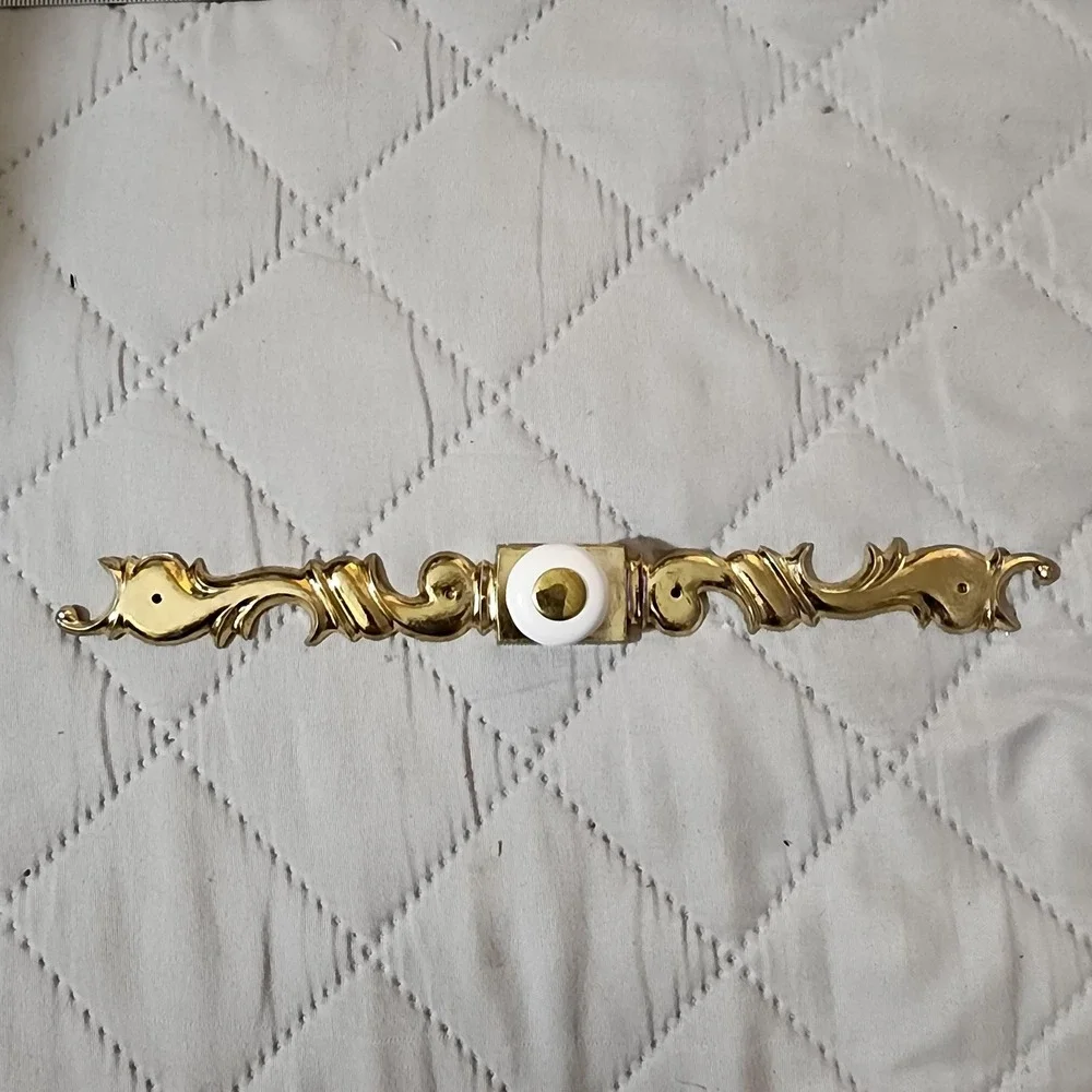 NOS Vintage‎ KBG G952 French Provincial Brass Drawer Pull Backplate Furniture